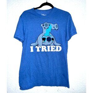 Disney Stitch "I Tried" Graphic T-Shirt Blue M